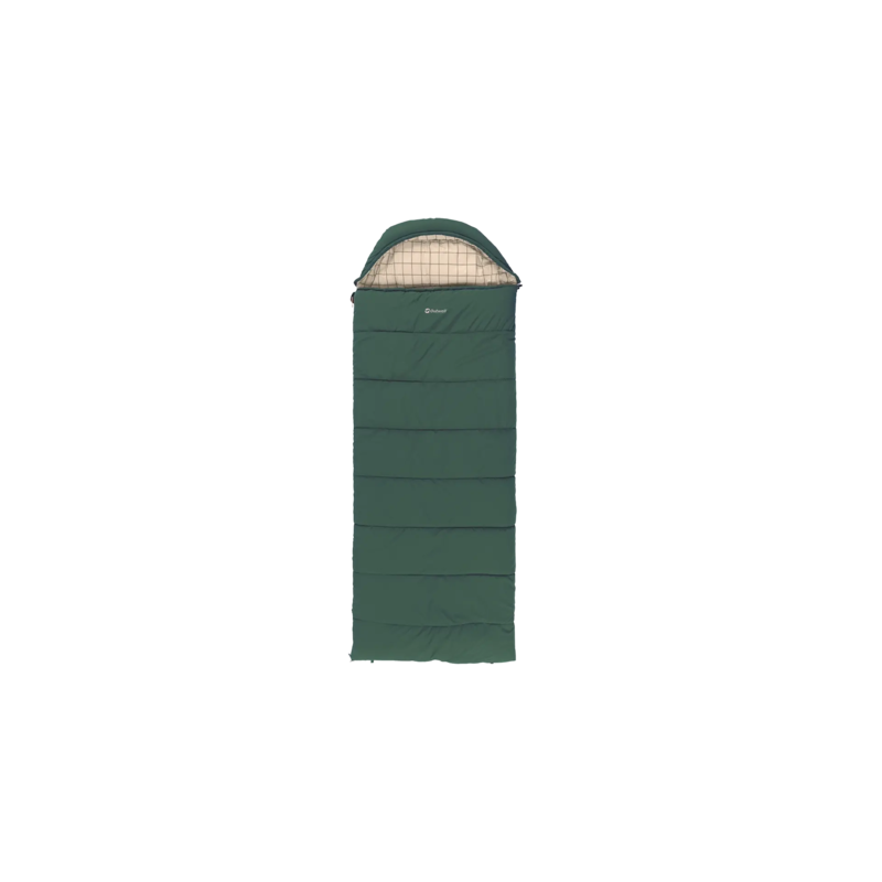 Outwell Camper Prime Sleeping Bag, Right Zipper, Green