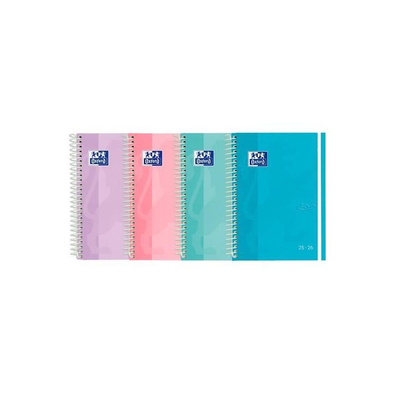 Oxford Agenda Escolar Touch Pastel Espiral 4º Sv T/Extradura C/Surtidos 2025-2026 Castellano