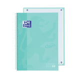 Oxford Cuaderno Europeanbook 1 Microperforado 80 Hojas 5x5 Tapas Extraduras Touch A4+ Menta Pastel -5u-