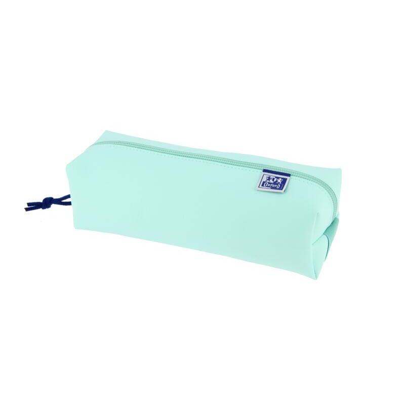 Oxford Live & Go Estuche Cuadrado Grande - Material Acolchado - Goma Elastica Para Unirlo Al Cuaderno - Azul