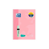 Oxford Pack Cuaderno Europeanbook 10 Touch 150h A4+ 5x5 Tapa Extradura + Textmarker 490 + Fancy Roller Pastel