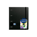 Oxford Pack Europeanbinder Live&Go A4+ Con Recambio 5x5 Tapa Plástico Negra + 4 Resaltadores Textmarker Neón Surtidos