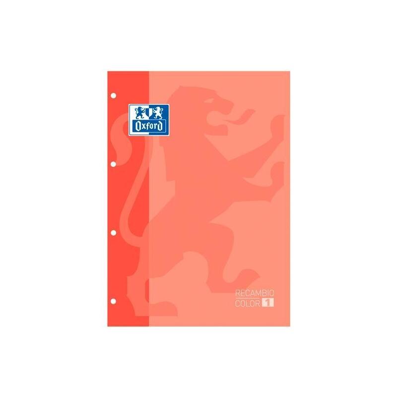 Oxford Recambio 1 Color 80h 5x5 Microperforadas 4 T/ Blanda A4+ Melocotón -5u-