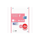 Oxford Recambio 100h + 20h Gratis 4 Taladros A4 90gr 5x5 1 Banda Rosa Chicle