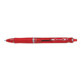 Pack 10 Unidades Pilot Begreen Boligrafo De Bola Retractil Acroball - Recargable - Fabricado Con Plastico Reciclado - Punta Redonda 0.7mm - Trazo 0.25mm - Grip Ergonomico - Color Rojo
