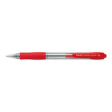 Pack 12 Unidades Pilot Boligrafo De Bola Retractil Supergrip - Punta Redonda 1.0mm - Trazo 0.27mm - Tinta De Aceite - Grip Ergonomico - Color Rojo