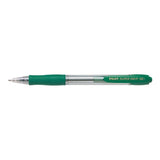 Pack 12 Unidades Pilot Boligrafo De Bola Retractil Supergrip - Punta Redonda 1.0mm - Trazo 0.27mm - Tinta De Aceite - Grip Ergonomico - Color Verde