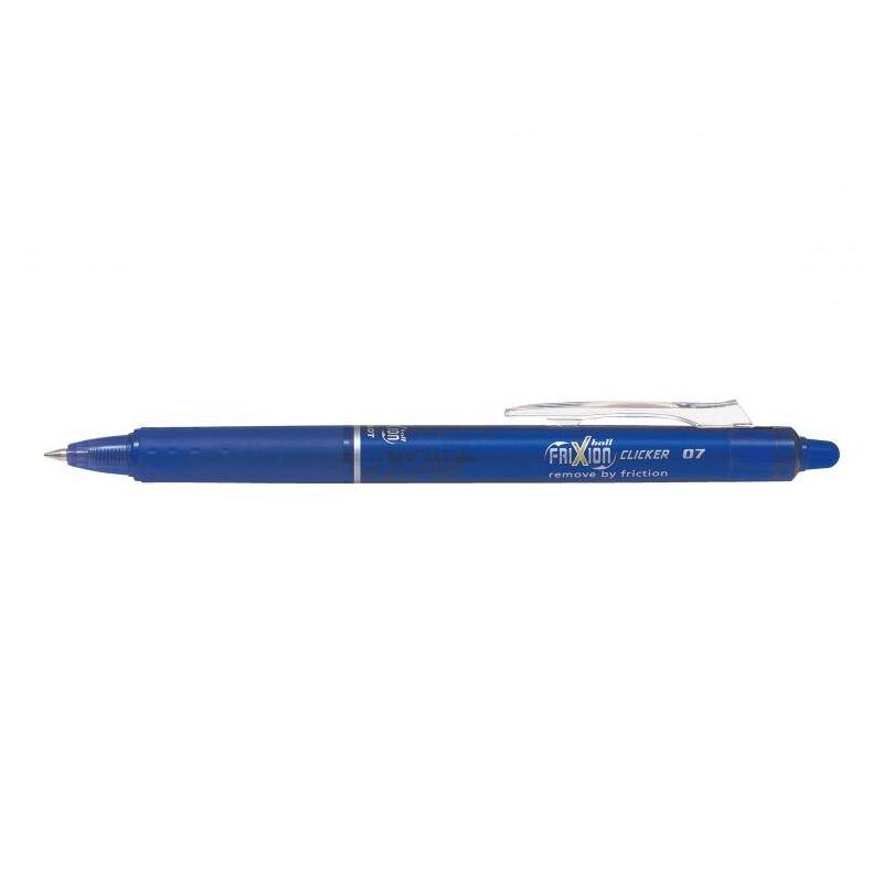 Pack 12 Unidades Pilot Boligrafo De Gel Borrable Retractil Frixion Clicker - Punta De Bola Redonda 0.7mm - Trazo 0.4mm - Color Grip Ergonomico - Azul