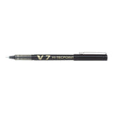 Pack 12 Unidades Pilot Boligrafo De Tinta Liquida V7 Hi-Tecpoint Rollerball - Punta Fina De Aguja 0.7mm - Trazo 0.5mm - Color Negro