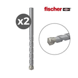 Pack 2 Brocas Para Piedra D-S Hm 4,0x38/75 530523 Fischer