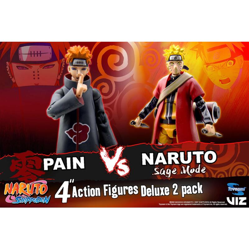 Pack 2 Figuras Toynami Naruto Naruto Sage Mode Vs Pain Exclusiva