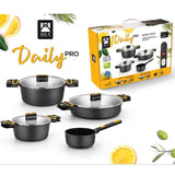 Pack 4 Cacerolas Bra Daily Pro Ø16cm Ø20cm Ø24cm Ø28cm Apta Para Inducción