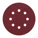 Pack 5 Hojas De Lijar Adhesivas, Corindón Grano 60 Perforadas Ø125mm 2250000 Wolfcraft