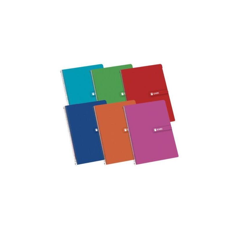 Pack 5 Libretas Cuadriculada Espiral Enri 100430081 A5 4mm 60gr 80 Hojas - 100430081