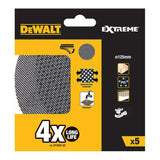 Pack 5 Lijas De Malla Ø125mm Grano 60 Para Lijadoras Rotoorbitales Dtm8560-Qz Dewalt