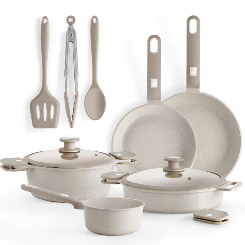 Pack Batería De Cocina Monix Martín Berasategui Cazo Ø16cm Sarten Ø22 26cm Cacerolas Ø24 28cm Aluminio Forjado Apta Para Inducción