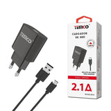 Pack Cargador Usb 2.1a + Cable Micro Usb 2a 1m Negro