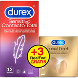 Durex Preservativos Sensitivos Contacto Total 12uds + 3 Uds Real Feel