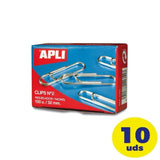 Pack De 10 Cajas De 100 Clips 2 Apli 11714 Plata
