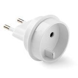 Pack De 10 Unidades - Adaptador Europeo - Universal, 10a 250 V, Espigas 4 Mm, Blanco