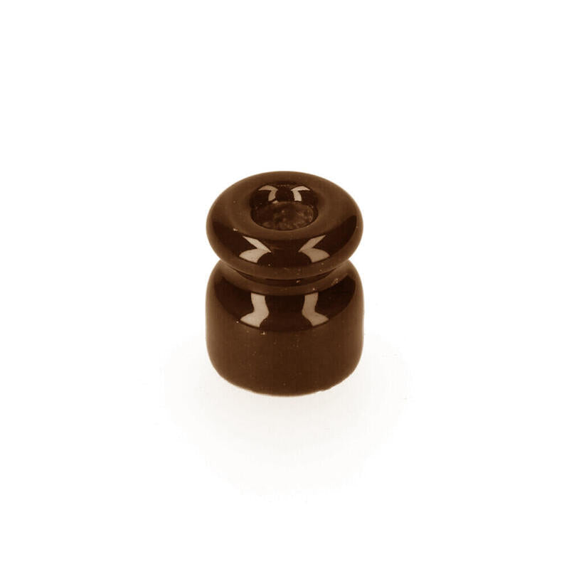 Pack De 10 Unidades - Aislador Porcelana Para Cable Trenzado Marron Edm