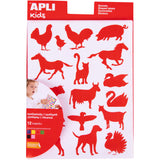 Pack De 10 Unidades Apli Bolsa De Gomets De Adhesivo Permanente Con Formas De Animales De Granja - 204 Gomets Por Bolsa - Desarrolla La Psicomotricidad Fina Y Cumple Con Normas De Calidad Y Seguridad
