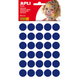 Pack De 10 Unidades Apli Gomets Redondos Ø 20mm - 180 Unidades En 6 Hojas - Adhesivo Permanente - Desarrollo De Habilidades Y Creatividad - Normas En-71 Y Fsc - Color Azul