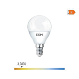 Pack De 10 Unidades - Bombilla Esferica Led E14 7w 600lm 3200k Luz Calida Ø4,5x8,2cm Edm