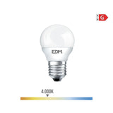 Pack De 10 Unidades - Bombilla Esferica Led E27 5w 400lm 4000k Luz Dia Ø4,5x8cm Edm