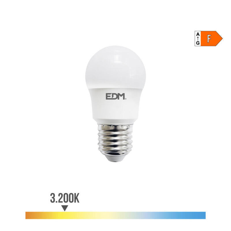 Pack De 10 Unidades - Bombilla Esferica Led E27 8,5w 880lm 3200k Luz Calida Ø4,5x8,6cm Edm