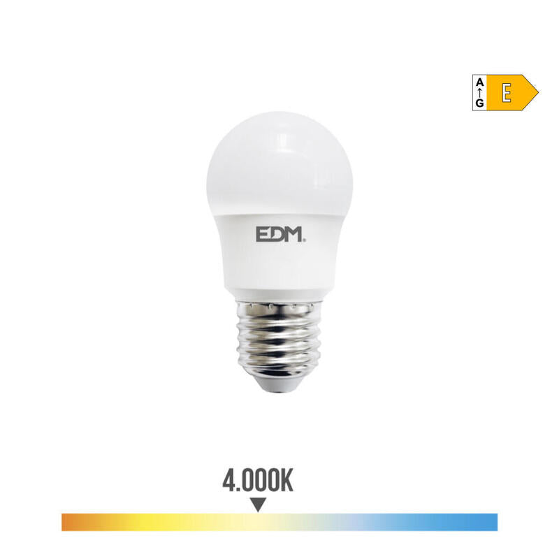 Pack De 10 Unidades - Bombilla Esferica Led E27 8,5w 950lm 4000k Luz Dia Ø4,5x8,6cm Edm