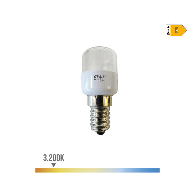Pack De 10 Unidades - Bombilla Tubular (Frigorifico) Led E14 0,5w 55lm 3200k Luz Calida Ø2,6x60cm Edm