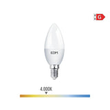 Pack De 10 Unidades - Bombilla Vela Led E14 5w 400lm 4000k Luz Dia Ø3,6x10,3cm Edm