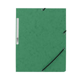 Pack De 10 Unidades - Carpeta Con Gomas Cartón Verde Con Solapas Din A4