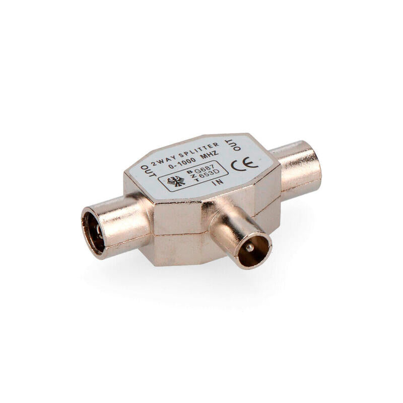 Pack De 10 Unidades - Derivador Tv 1 Clavija + 2 Bases Metalico Extra Retractilado Edm