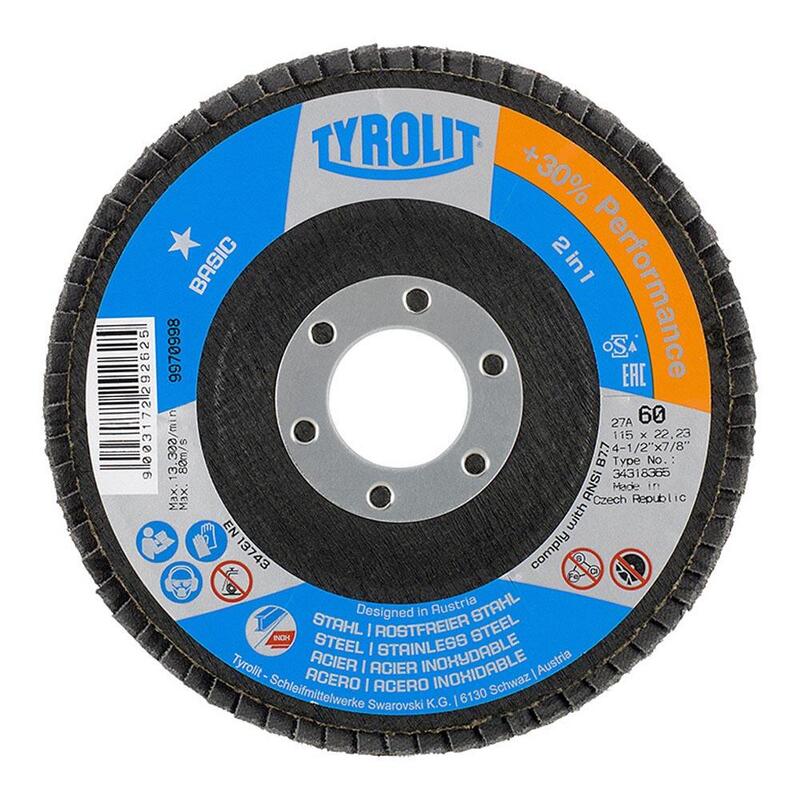 Pack De 10 Unidades - Disco De Láminas 27cla Ø115x22,23 Za60q-B Tyrolit