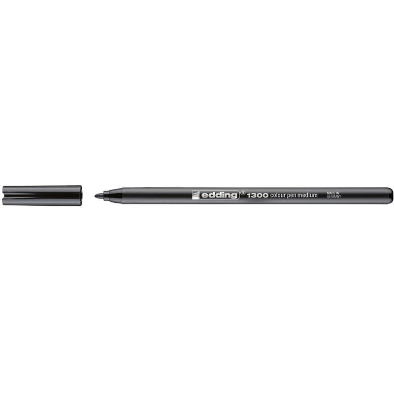 Pack De 10 Unidades Edding 1300 Rotulador Punta Redonda - Trazo 2 Mm. - Tinta Con Base De Agua - Color Negro