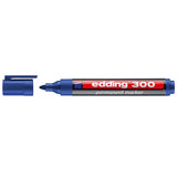 Pack De 10 Unidades Edding 300 Rotulador Permanente Punta Redonda - Trazo Entre 1.5 Y 3 Mm. - Tinta Casi Inodora - Capuchon Con Clip - Secado Rapido - Color Azul