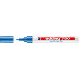 Pack De 10 Unidades Edding 750 Rotulador Permanente Punta Redonda - Trazo Entre 2 Y 4 Mm. - Tinta Opaca - Secado Rapido - Color Azul