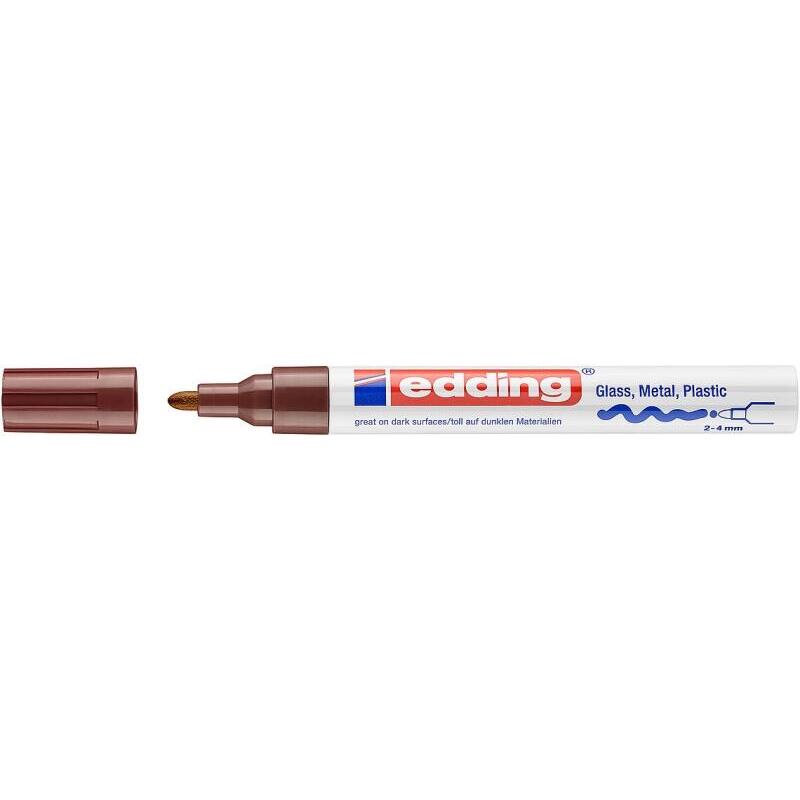 Pack De 10 Unidades Edding 750 Rotulador Permanente - Punta Redonda - Trazo Entre 2 Y 4 Mm. - Tinta Opaca - Secado