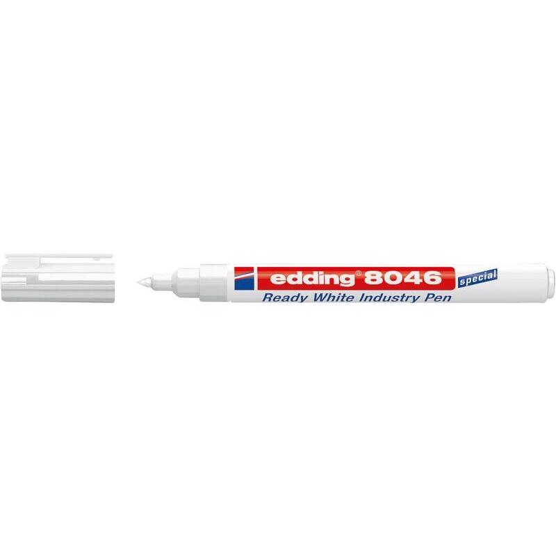 Pack De 10 Unidades Edding 8046 Rotulador Permanente Industrial - Punta Redonda 1-3mm - Tinta Opaca - Resistente Al