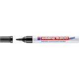 Pack De 10 Unidades Edding 8300 Rotulador Permanente Industrial - Punta Redonda 1.5-3mm - Tinta Resistente Al Desgaste,