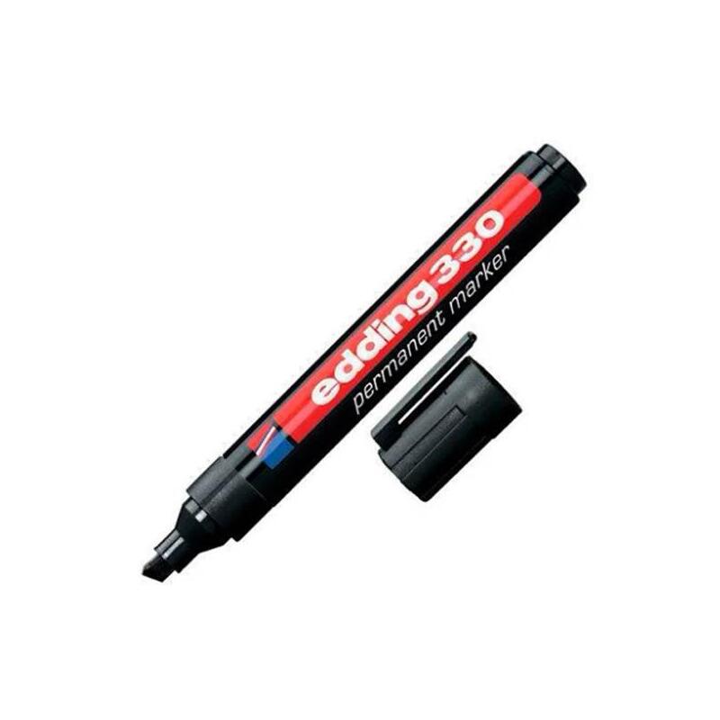 Pack De 10 Unidades Edding Marcador Permanente 330 P/Biselada Negro