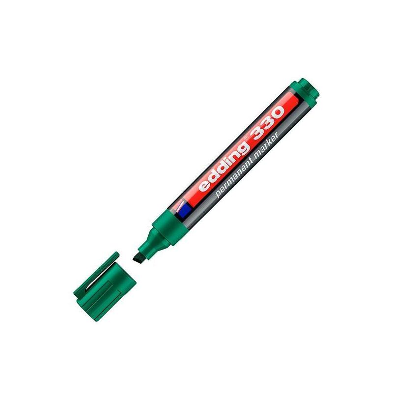 Pack De 10 Unidades Edding Marcador Permanente 330 P/Biselada Verde