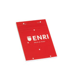 Pack De 10 Unidades Enri Bloc De Notas Grapado Formato A7 Cuadriculado 4x4mm - 80 Hojas Microperforadas - Tapa Blanda Roja