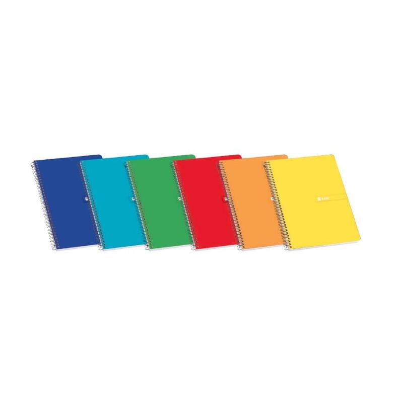 Pack De 10 Unidades Enri Plus Cuaderno Espiral Formato Cuarto Cuadriculado 4x4mm - 80 Hojas 60gr - Cubierta Blanda - Colores Surtidos