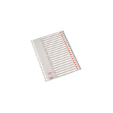 Pack De 10 Unidades Esselte Indice Abecedario Separador Multitaladro Folio Gris Polipropileno