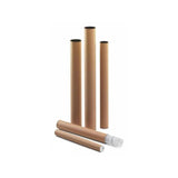 Pack De 10 Unidades Faibo Tubo Portaplanos De Carton Con Tapas De Plastico 640x60mm