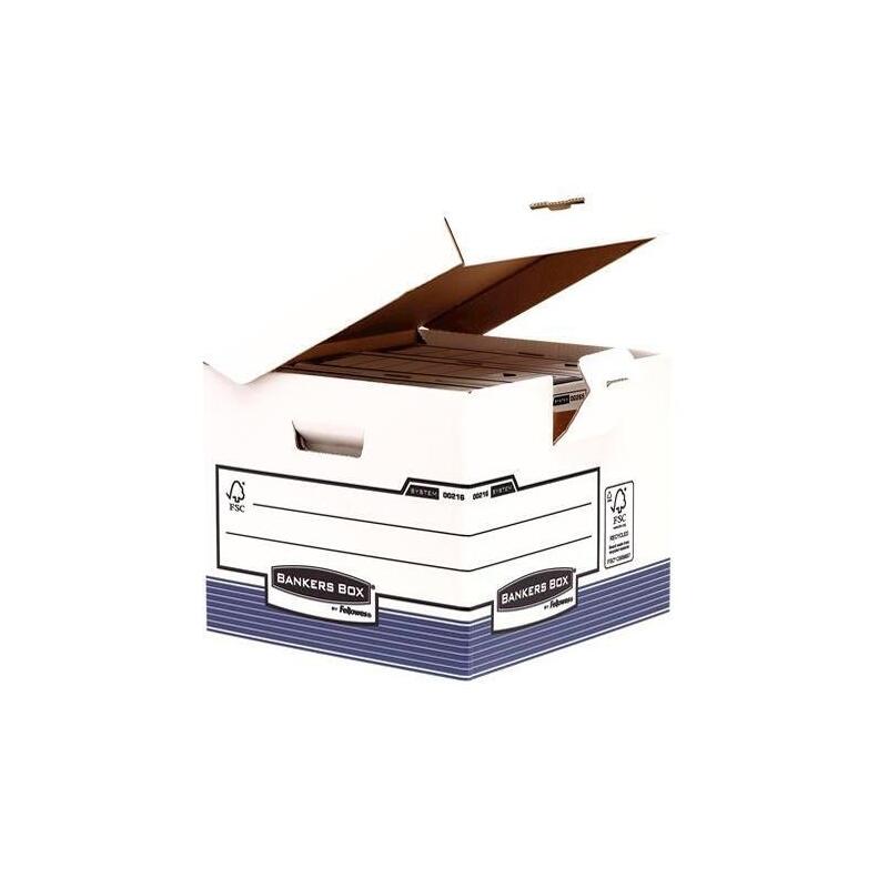 Pack De 10 Unidades Fellowes Contenedor De Archivo Con Tapa Fija Azul/Blanco