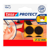 Pack De 10 Unidades - Fieltro Antirasguño Marrón Ø22 Mm, 12 Uds
